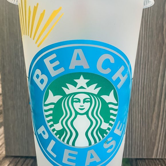 Starbuck Reusable Cold Cup 24oz "Beach Please"